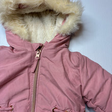 Load image into Gallery viewer, Girls Baby Berry, fleece lined hooded jacket / coat, EUC, size 000,  