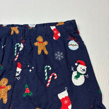 Load image into Gallery viewer, Unisex Sprout, navy cotton Christmas pyjama shorts, EUC, size 1,  