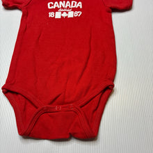 Load image into Gallery viewer, Unisex GGS, red cotton bodysuit / romper, Canada, EUC, size 00,  