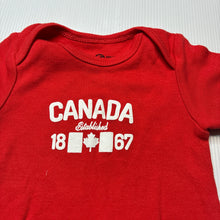 Load image into Gallery viewer, Unisex GGS, red cotton bodysuit / romper, Canada, EUC, size 00,  