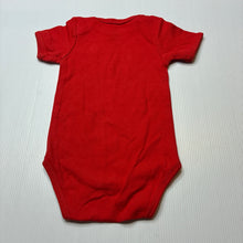 Load image into Gallery viewer, Unisex GGS, red cotton bodysuit / romper, Canada, EUC, size 00,  