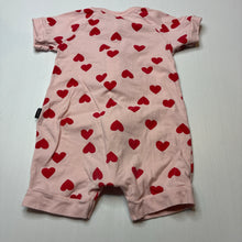 Load image into Gallery viewer, Girls Bonds, zip wondersuit / zippy / romper, hearts, GUC, size 1,  
