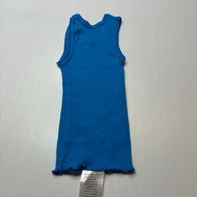 Load image into Gallery viewer, Unisex blue, ribbed cotton singlet top, EUC, size 000,  