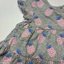 Load image into Gallery viewer, Girls Seed, cotton casual dress, strawberries, GUC, size 000, L: 31cm