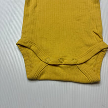 Load image into Gallery viewer, Unisex Anko, yellow ribbed cotton bodysuit / romper, EUC, size 0000,  