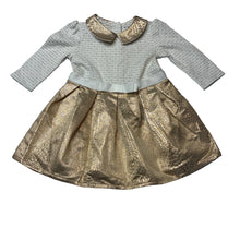 Load image into Gallery viewer, Girls Origami, metallic gold &amp; white party dress, GUC, size 0, L: 42cm