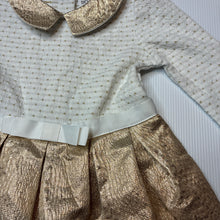Load image into Gallery viewer, Girls Origami, metallic gold &amp; white party dress, GUC, size 0, L: 42cm