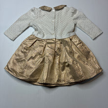 Load image into Gallery viewer, Girls Origami, metallic gold &amp; white party dress, GUC, size 0, L: 42cm
