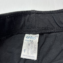 Load image into Gallery viewer, Unisex Anko, black lightweight cotton shorts, elasticated, GUC, size 1,  