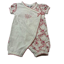 Load image into Gallery viewer, Girls Bebe by Minihaha, soft feel floral stretchy romper, EUC, size 000,  
