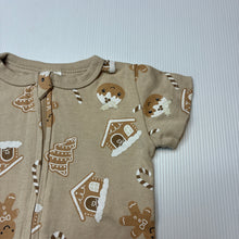 Load image into Gallery viewer, Unisex Baby Berry, cotton Christmas zip romper, EUC, size 000,  