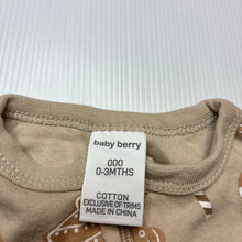 Load image into Gallery viewer, Unisex Baby Berry, cotton Christmas zip romper, EUC, size 000,  