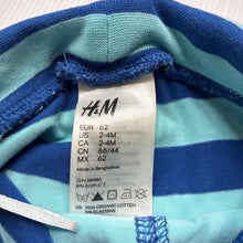 Load image into Gallery viewer, Unisex H&amp;M, striped organic cotton blend leggings / bottoms, GUC, size 000,  