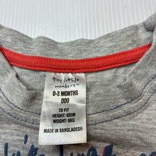 Load image into Gallery viewer, Boys Tiny Little Wonders, grey marle tee / top, EUC, size 000,  