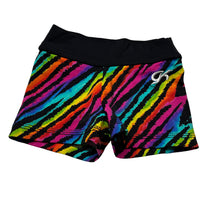 Load image into Gallery viewer, Girls GK Elite, colourful gymnastics shorts, EUC, size 4-6,  