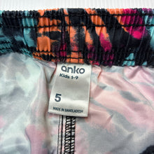Load image into Gallery viewer, Boys Anko, colourful tie dyed board shorts, elasticated, GUC, size 5,  