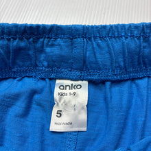 Load image into Gallery viewer, Boys Anko, blue cotton shorts, elasticated, EUC, size 5,  