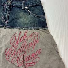 Load image into Gallery viewer, Girls United Colours of Benetton, spliced denim &amp; cotton skirt, L: 33cm, W: 32cm across, GUC, size 10,  