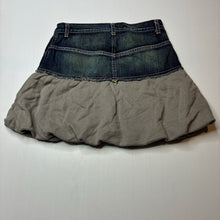 Load image into Gallery viewer, Girls United Colours of Benetton, spliced denim &amp; cotton skirt, L: 33cm, W: 32cm across, GUC, size 10,  