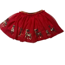 Load image into Gallery viewer, Girls Target, cotton lined Christmas tulle &amp; sequin skirt, elasticated, FUC, size 4,  