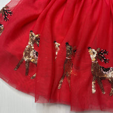 Load image into Gallery viewer, Girls Target, cotton lined Christmas tulle &amp; sequin skirt, elasticated, FUC, size 4,  