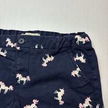 Load image into Gallery viewer, Girls Cotton On, navy stretch cotton shorts, adjustable, wash fade, FUC, size 8,  