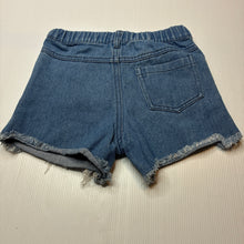 Load image into Gallery viewer, Girls denim, shorts, elasticated, flower, GUC, size 4,  