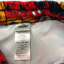 Load image into Gallery viewer, Boys Next, Disney Mickey Mouse lined board shorts, elasticated, EUC, size 3-4,  