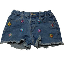 Load image into Gallery viewer, Girls Anko, stretch denim &amp; sequin shorts, adjustable, GUC, size 5,  