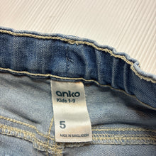 Load image into Gallery viewer, Girls Anko, stretch denim &amp; sequin shorts, adjustable, GUC, size 5,  
