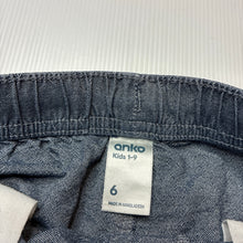 Load image into Gallery viewer, Boys Anko, blue cotton shorts, elasticated, GUC, size 6,  