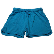 Load image into Gallery viewer, Girls M&amp;S, turquoise cotton shorts, elasticated, EUC, size 7,  