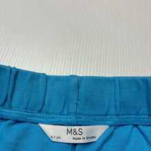 Load image into Gallery viewer, Girls M&amp;S, turquoise cotton shorts, elasticated, EUC, size 7,  