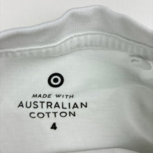 Load image into Gallery viewer, Boys Target, white Aust cotton long sleeve tee / top, FUC, size 4,  