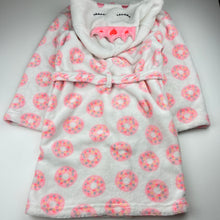 Load image into Gallery viewer, Girls Cotton On, fleece dressing gown / bath robe, doughnuts, GUC, size 7-8,  