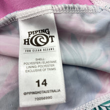 Load image into Gallery viewer, Girls Piping Hot, long sleeve rashie / swim top, pilling on sleeves, FUC, size 14,  