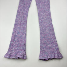 Load image into Gallery viewer, Girls Anko, purple ribbed bootcut leggings, Inside leg: 53cm, FUC, size 8,  