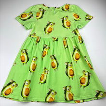 Load image into Gallery viewer, Girls Cheeky Chickadee, avocado koala pocket dress, small light mark on front, FUC, size 7, L: 63cm
