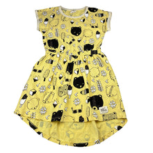 Load image into Gallery viewer, Girls Milk &amp; Masuki, organic cotton blend elastic waist dress, small mark at neck, FUC, size 7, L: 63cm at front