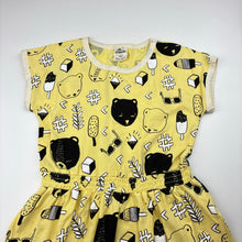 Load image into Gallery viewer, Girls Milk &amp; Masuki, organic cotton blend elastic waist dress, small mark at neck, FUC, size 7, L: 63cm at front