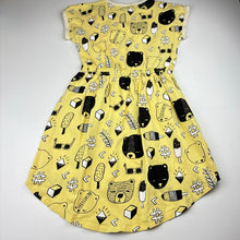 Load image into Gallery viewer, Girls Milk &amp; Masuki, organic cotton blend elastic waist dress, small mark at neck, FUC, size 7, L: 63cm at front