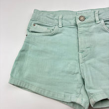 Load image into Gallery viewer, Girls Zara, stretch denim shorts, adjustable, discolouration on back, FUC, size 8,  