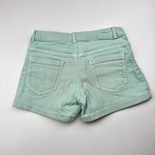 Load image into Gallery viewer, Girls Zara, stretch denim shorts, adjustable, discolouration on back, FUC, size 8,  