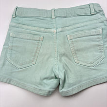Load image into Gallery viewer, Girls Zara, stretch denim shorts, adjustable, discolouration on back, FUC, size 8,  