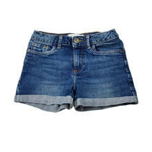 Load image into Gallery viewer, Girls Zara, blue stretch denim shorts, adjustable, GUC, size 8,  