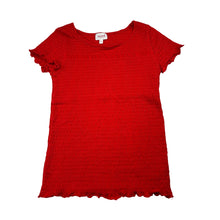 Load image into Gallery viewer, Girls Seed, red cotton shirred tee / top, FUC, size 8,  
