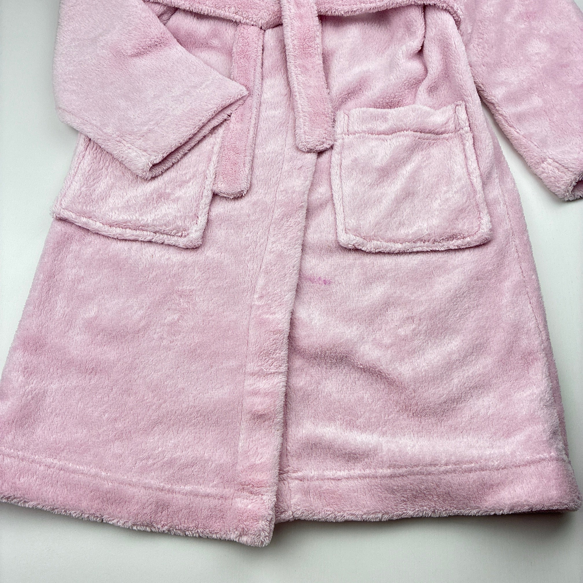JOHN LEWIS, fleece dressing gown / bath robe, purple mark lower front, FUC,  size 8, – DaisyChainClothing