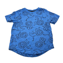 Load image into Gallery viewer, Boys Tilt, blue cotton tee / top, lions, EUC, size 3,  