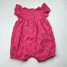 Load image into Gallery viewer, Girls Dymples, cotton lined broderie romper, EUC, size 0,  