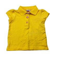Load image into Gallery viewer, Girls Kids Stuff, yellow stretchy polo shirt top, EUC, size 0,  
